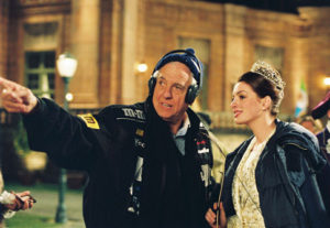 Garry Marshall on the set of Princess Diaries 2 with Anne Hathaway