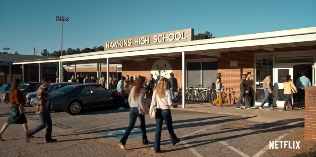 Hawkins High School in STRANGER THINGS (2016)